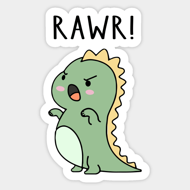 Funny Cute Dinosaur Rawr Sticker by Lunatic Artist